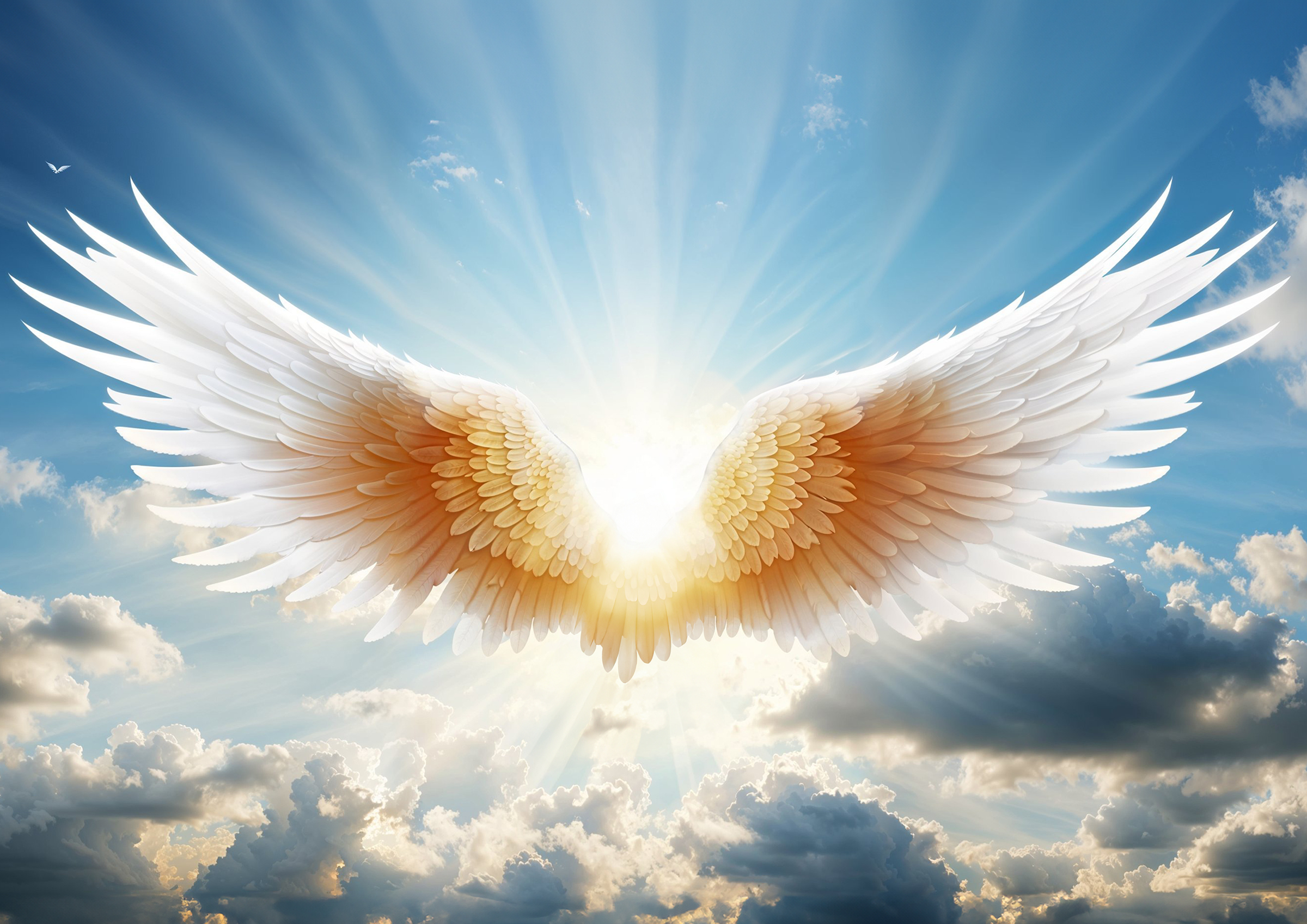  Nais toi ton ame ailes d'ange dans le ciel avec des rayons de soleil